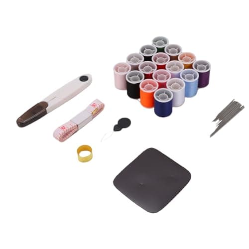 Rengue Magnetic Sewing Kit Portable Needle and Thread Kit with 20 Needles 16 Spools Compact 40 Piece Organizer for Student Dorm Travel Home Emergency Repair Beginners — view 4