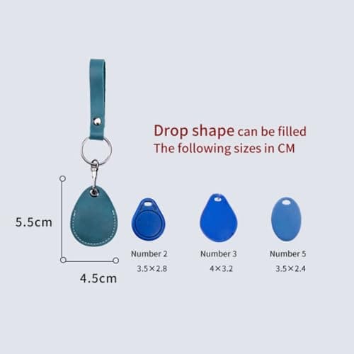 Hrlace Leather Access Card Holder RFID Key Fob NFC Smart Key Tag Protective Case Card RFID Pod ID Card Protective Cover General Access Card Case Leather Key Ring Olive Green — view 4