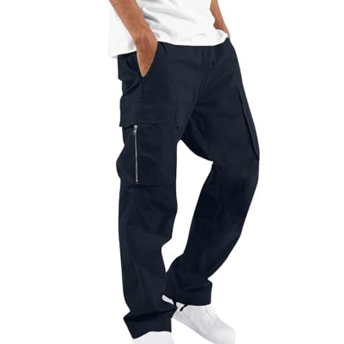 Tactical Trousers for Men Elastic Waist Straight Leg for Walking Travel