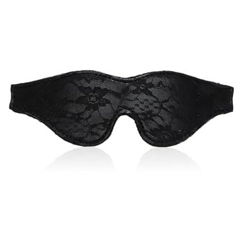 Lace Sleep Mask for Adults, 100% Blackout Anti-Wrinkle Eye Mask with Soft Silk Fabric, Comfortable Sleeping Blindfold for Women & Men, Perfect for Travel and Meditation (Black)