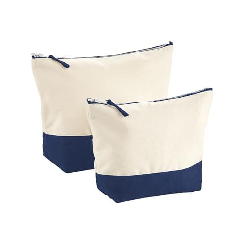 Westford Mill W544 Dipped Base Canvas Accessory Bag - Natural/Navy - M