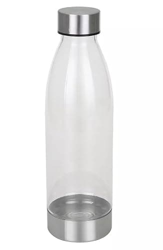 Clear Water Bottle with Silver Lid & Base – 500ml – Reusable, BPA-Free, Sleek Design – For Home, Office, Gym – Cold Drinks Only