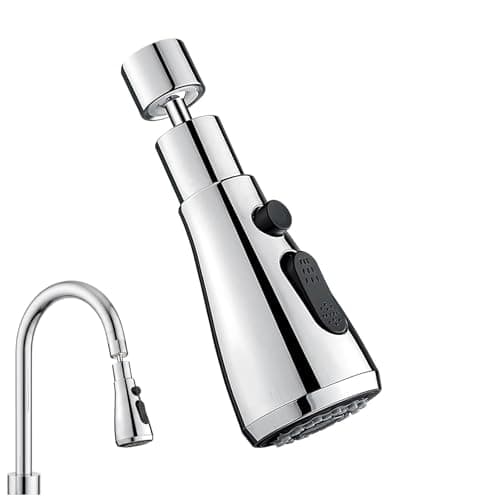 Faucet Extender,360° Rotating Kitchen Tap Spray Head Tap Extender for Kitchen Sink Universal Faucet Adapter Multi-Pattern Tap Attachment for Kitchen Sink Tap Aerator and Sprayer Silver