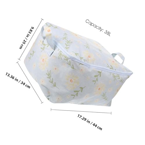 JEWEDECO Large Capacity Bedroom Storage Pouch with Zipper Closure and Cotton Material 38l Bedding Pouch for Travel and Moving, Convenient Sundries Bag for Back to School Party and Garment — view 2