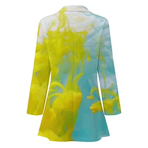 Suit Carriers for Women Jackets - Womens Casual Solid Color Suit Long Sleeve Loose Suit (Yellow M) — view 4