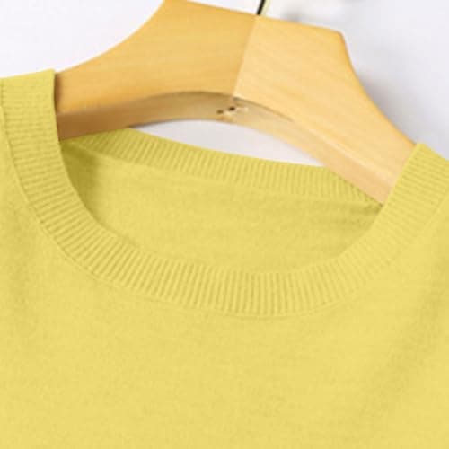 Women's Jumpers Round Neck Knitted Ladies Sweaters Long Sleeve Pullover Tops Ladies Cotton Jumpers Plain Fall Clothes Knitwear Thermal Winter Lightweight Blouses for Hiking Office Travel — view 3