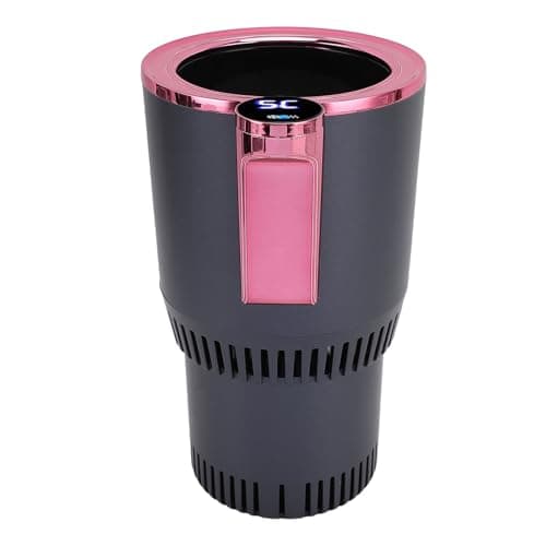 Alomejor Car Drink Cooler Warmer LCD Screen Display Temperature Car Cup Cooler Heater for Road Trip Aluminum (Purple) — view 5