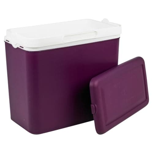 URBNLIVING 24L Cooler Box Insulated Picnic Cool Box with Carry Handle Ice Pack Divider Camping Beach BBQ Food & Drinks Storage (Purple - With 2 Ice Packs) — view 2