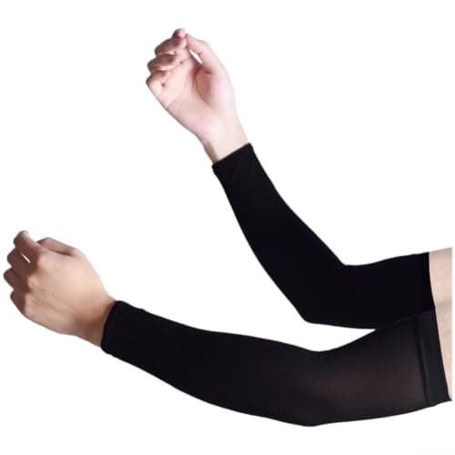 Sports Arm Sleeves for Cycling Running Golf Outdoor Use(Straight-leg Black)