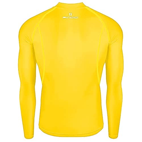2026 Men's Thermal Underwear Set UK Heavyweight Warm Long Sleeve Long Johns Top and Bottom Base Layer Set Crew Neck Tee Quick Dry Base Layer Top Thermal Leggings Running Yellow — view 5