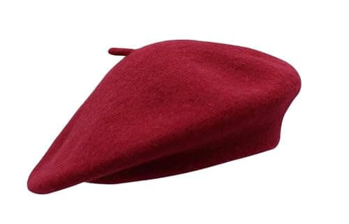 ITRAT Women's Beret Hat – Classic French Style Beret for Women, Soft Warm Wool Blend Ladies Fashion Hat, Elegant Parisian Winter Autumn Cap for Casual, Travel & Everyday Wear (Maroon)
