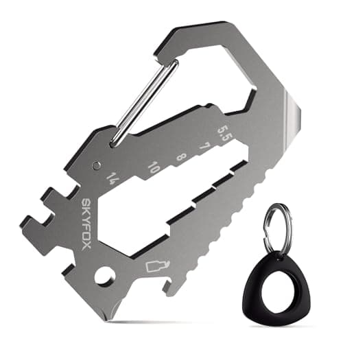 12-in- Credit Card Multitool with Carabiner Keychain Clip Finder Case Backpack Clasp -Lost Quick Release Spoke Wrenches Hex Wrench and Screwdriver
