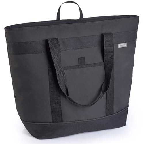 Jumbo Insulated Cooler Bag - Heavy Duty Soft Insulated Grocery Bag (Black)