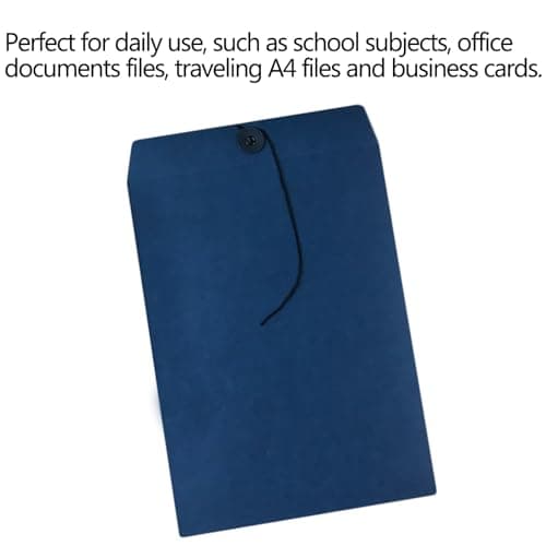 10 Pcs A4 Kraft Paper Envelopes File Folders with String Closure Portfolio Foolscap Paper Organiser Portable Project Pockets Document Wallet Storage Pouch Bills Receipt Bag for Office School Home — view 5