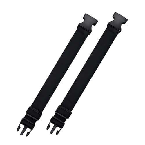 Cuixia Backpack Straps with Buckles, Adjustable Chest Strap, Black 2 Pcs