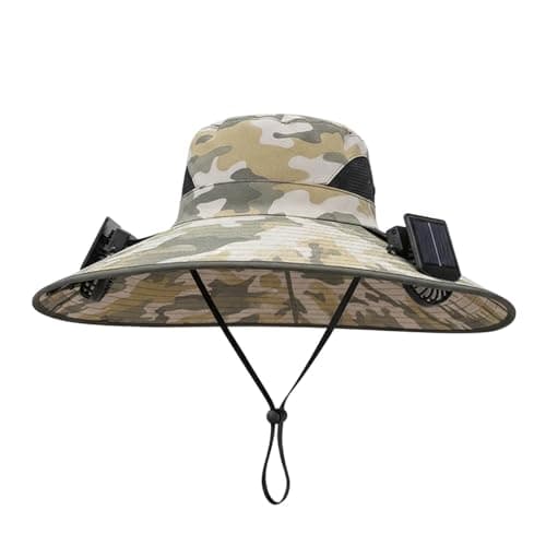Celanisai Fan Hat Men's Outdoor Sun Hat with Wide Brim and SPF 50 Protection for Hiking, Fishing, Travel, Adjustable and Quick Drying Breathable Fishing Hat with Wide Brim, O khaki., One size — view 5