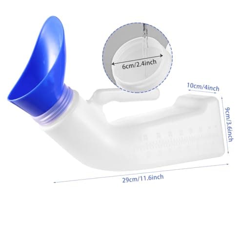 Unisex Urinals Urine Bottles for Men and Women Portable Emergency Urinal Toilet with Lid & Accessory Funnel Spill Proof for Car, Travel, Elderly & Incontinence 1 Pack 1200ML — view 2