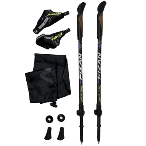 WALX R-Evolution Nordic Walking Poles, Compact 3-Part Travel Poles, Lightweight & Durable, Made by Fizan