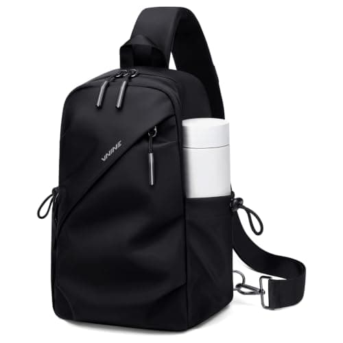 VNINE Anti Theft Man Bag,Small Sling Bag Waterproof Cross Body Bag & Chest Bag with Headphone Port for Travel Hiking Cycling Camping Outdoor Sports