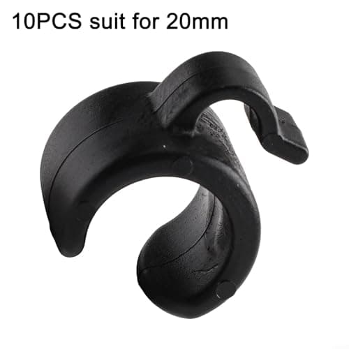 10-Pack ABS Mic Cable Clips for Tripod Stand Black(20mm) — view 5
