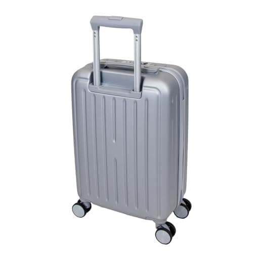 SKYFLITE Modern Hardshell Luggage Trunk, 55 cm, 35L Capacity, Navy/Silver/Charcoal, 8 Wheels (Silver) — view 3