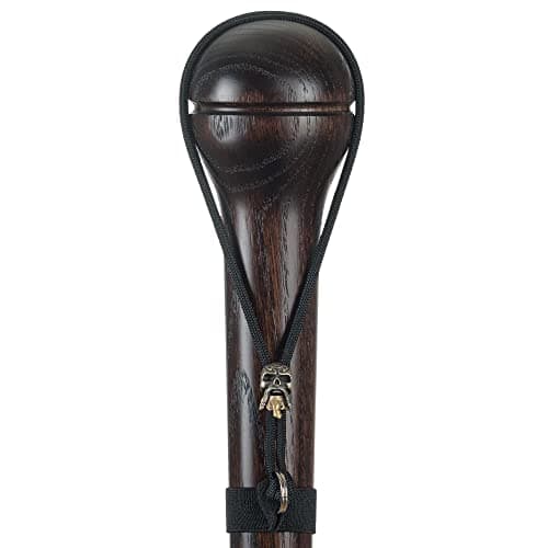 Asterom Handmade Walking Stick for Men - Solid Hardwood Carved Cane with Unique Paracord Skull Strap (Nutcracker)