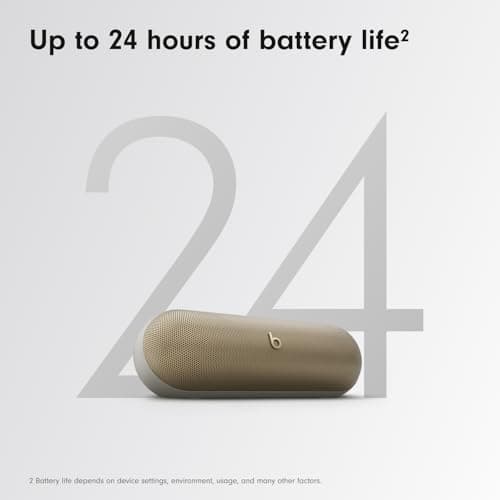 Beats Pill (Latest release)-Portable Bluetooth Speaker, Up to 24H Battery Life, Water Resistant, Bluetooth, Apple & Android Compatible, Seriously loud sound for home, outdoor & travel- Champagne Gold — view 5