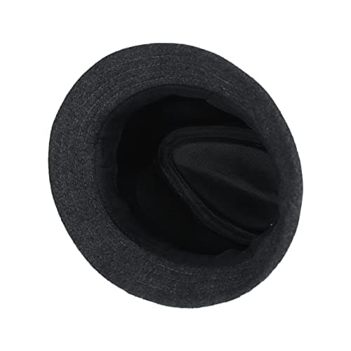 Men Fedora Trilby Hat Panama Hat Elegant Winter Bowler Hats Classic Short Brim Jazz Cap Vintage Style Warm Autumn Winter Gentleman Homburg Party Gangster Cap for Travel Beach Party Outdoor Dark Grey — view 6