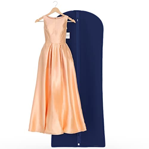 HANGERWORLD 60 Inch Navy Blue Breathable Garment Dress Cover Bag with Internal Zipped Pocket — view 2