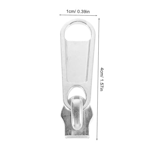 Silver Aluminium Alloy Zipper Sliders for Luggage and Bags 50pcs — view 2