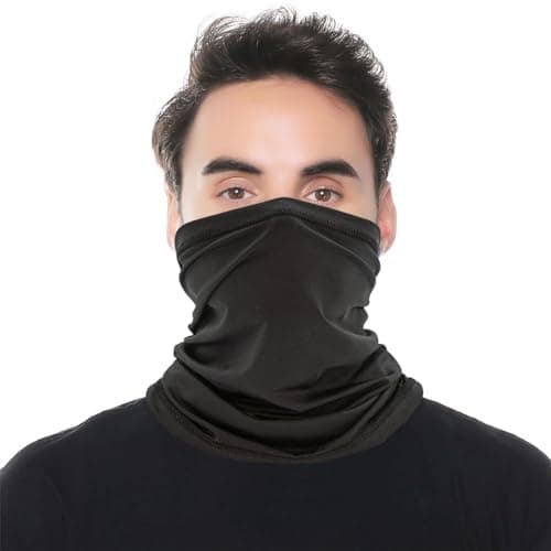 KEYRI 3 Pack Bandana Neck Warmer Ski Snood for Men & Women Multifunctional Headwear Face Mask Elastic Neck Gaiters Windproof Headband Snood UV Resistence for Sports Cycling Hiking (2Black+1Grey) — view 2