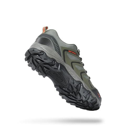 NORTIV 8 Men's Low Top Waterproof Hiking Shoes Trekking Trails Outdoor Work Shoes,Size 5.5,Army/Green/Black/Orange,160448_Low,Size 10,Army/Green/Black/Orange,160448_Low — view 2