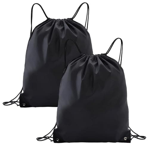 Motrijuka 2 Pack Waterproof Drawstring Bags for Gym, Travel, and Beach - Lightweight PE Material, Compact Storage, Unisex Design
