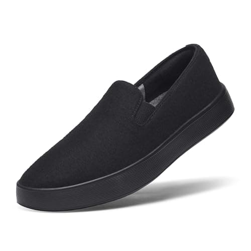 Allbirds Women’s Wool Cruiser Slip-On, Comfortable Everyday Sneaker, Easy On/Off Walking Shoes, Natural Black (Natural Black Sole), 13.5