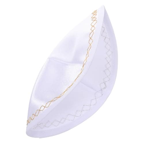 BESPORTBLE Handmade White Yarmulke Skullcap for Men Adults – Religious Headwear for Prayer and Israel Pilgrimage, Travel Cap for Weddings and Celebrations