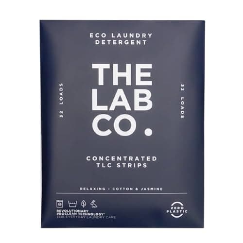 The Lab Co. Laundry Detergent Strips Washing Sheets | Eco Ultra-Concentrated | Non-Bio for Sensitive Skin | Non-Toxic Fragrance | EDC-Free | Lab-Tested | Relaxing Cotton Lavender Jasmine | 32 Loads