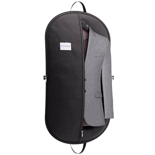 Hangerworld 42 Inch Zipped Black Suit Cover Travel Carrier Bag with Handles – Full-Length Zip and Secure Closure for On-The-Go — view 5