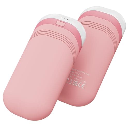Rechargeable Hand Warmers 2 Pack,Double-Sided Heating,USB Quick Charge,Electric Portable Pocket Hand Warmer for Outdoor,Hunting,Golf,Camping,Warm Gifts (Pink)