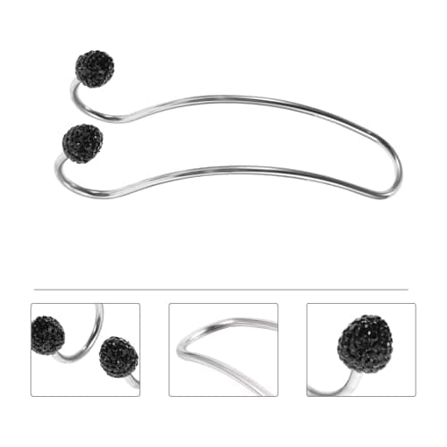 2pcs Car Storage Hooks Set Stainless Steel Rhinestone Back Seat Hanger — view 5