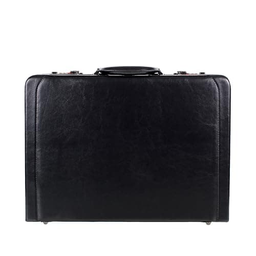 Deluxe Faux Leather Expandable Executive Attache Case Briefcase Black AR Premium (Black) — view 4