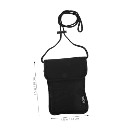 Waterproof Passport Wallet Black Nylon Travel Document Organizer Bag — view 2