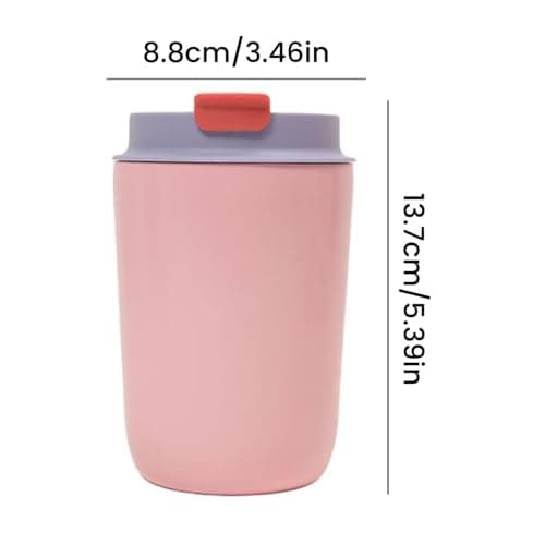 Mini Insulated Cup 400ml Stainless Steel Vacuum Travel Mug Leak-Proof Flip-top Lid Portable Hot Cold Drink Container Compact Reusable Flask for Office Car Travel [Object Object] [Object Object] — view 6