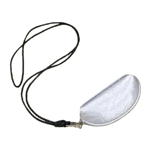 Compact Neck Wallet with Card Slots, Silver — view 4