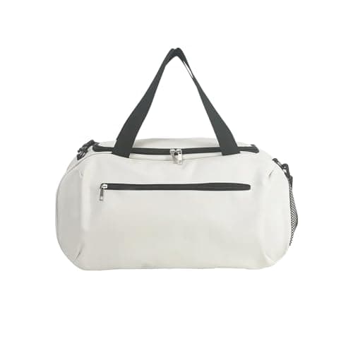 Fashion Duffel Duffle Bag Trending Designer Waterproof Portable Polyester Luggage Gym Sport Travel Bag, WHITE — view 4