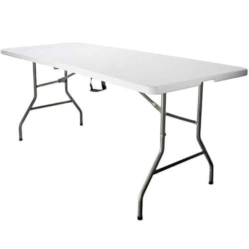House of Home 6ft Folding Picnic Table Heavy Duty Seats 8, White