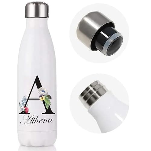 EKAM Personalised Stainless Steel Water Bottle - Customise with Any Name Any Initial - Thermal Vacuum Insulated Metal Water Bottle for 12 Hours Hot & 24 Hours Cold Drinks Flask 500ml - 17oz — view 5