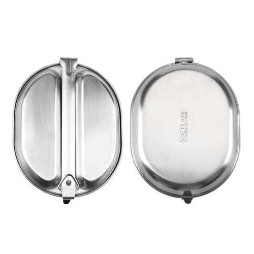 Goetland 304 Stainless Steel US Military Mess Kit Plate Set GI Type Outdoor Camping Hiking Picnic BBQ Beach — view 3