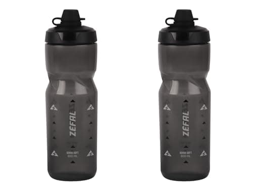 Zefal Bundle Pack - Sense Soft 80 No-Mud Water Bottle, 800ml, Smoked Black, x2 Bottles