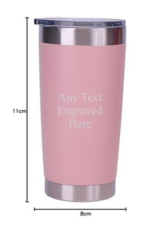 [Custom] Personalised Engraved Pink Any Message Double Wall Insulated Cup 500ml 17.5oz Hot Cold Coffee Tea Ideal for Birthday Mothers Day Christmas Wedding/Anniversary/Birthday/Retirement — view 3