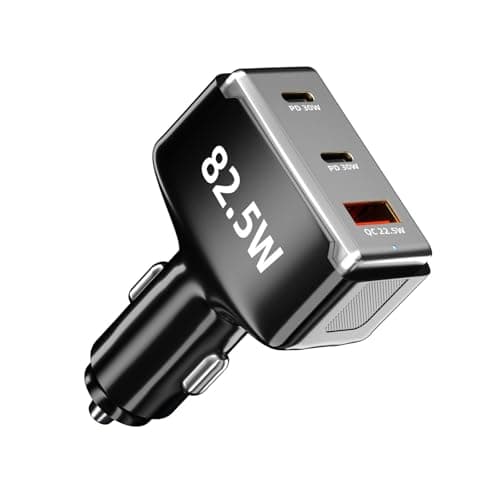 Car Charger Adapter Multi-Port 82.5W Type C High Speed Charging Power